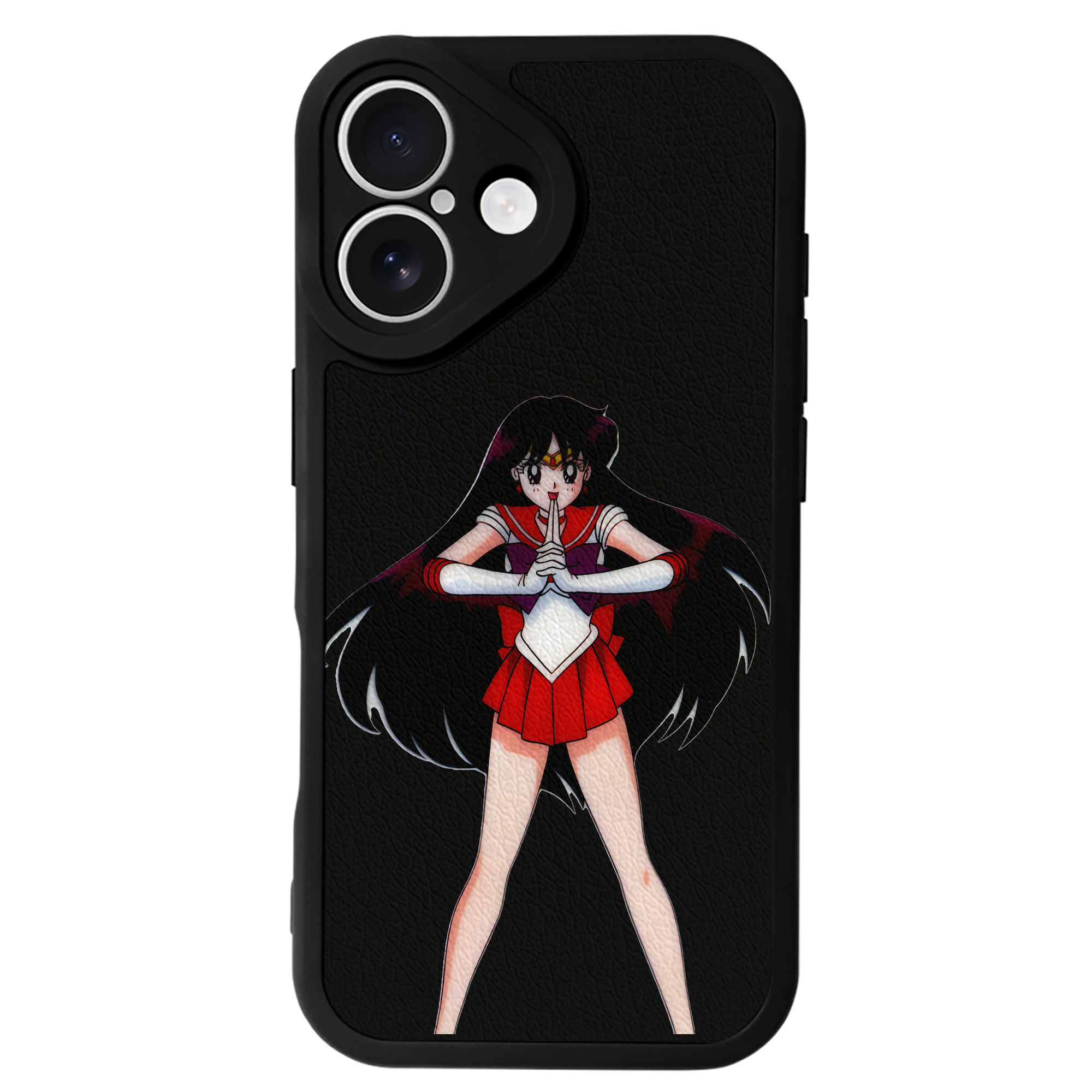 （画像用） 美少女戦士セーラームーン 火野レイ ひの レイ Sailor Moon Hino Rei （セーラーマーズ,Sailor Mars） 【iPhone 16シリーズ対応】シリコンスマホケース（レザー調） 材質：シリコン
